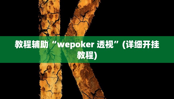 教程辅助“wepoker 透视”(详细开挂教程) 教程辅助“wepoker 透视”(详细开挂教程)