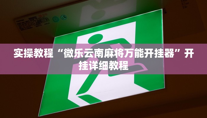 实操教程“微乐云南麻将万能开挂器”开挂详细教程 实操教程“微乐云南麻将万能开挂器”开挂详细教程