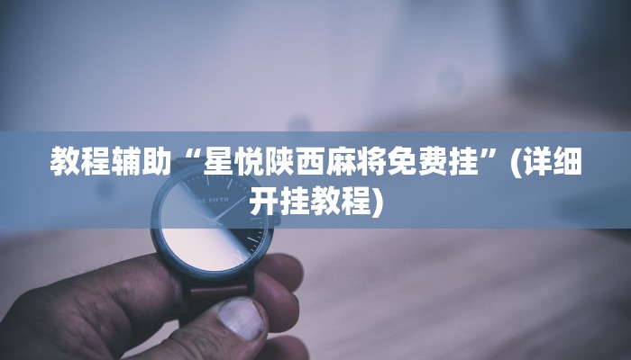 教程辅助“星悦陕西麻将免费挂”(详细开挂教程)