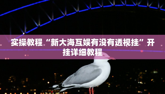 实操教程“新大海互娱有没有透视挂”开挂详细教程