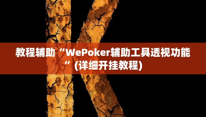 教程辅助“WePoker辅助工具透视功能”(详细开挂教程)