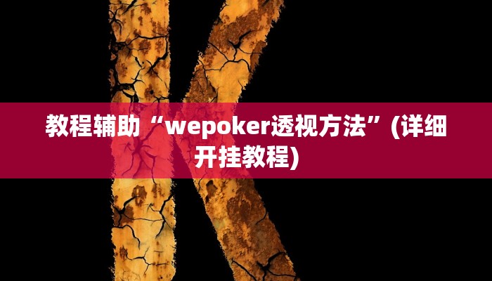 教程辅助“wepoker透视方法”(详细开挂教程)