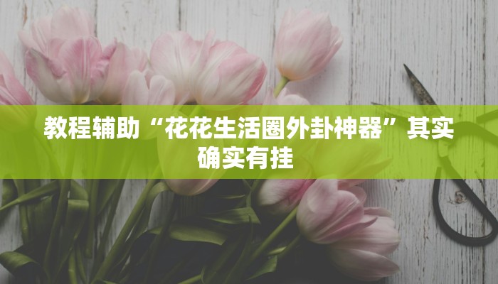 教程辅助“花花生活圈外卦神器”其实确实有挂 
