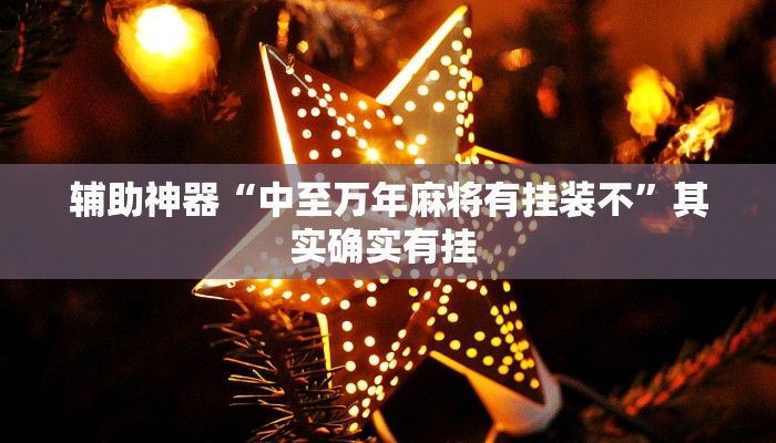 辅助神器“中至万年麻将有挂装不”其实确实有挂 