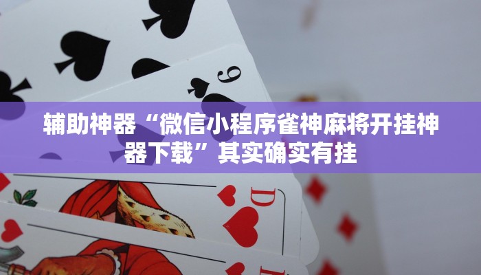 辅助神器“微信小程序雀神麻将开挂神器下载”其实确实有挂