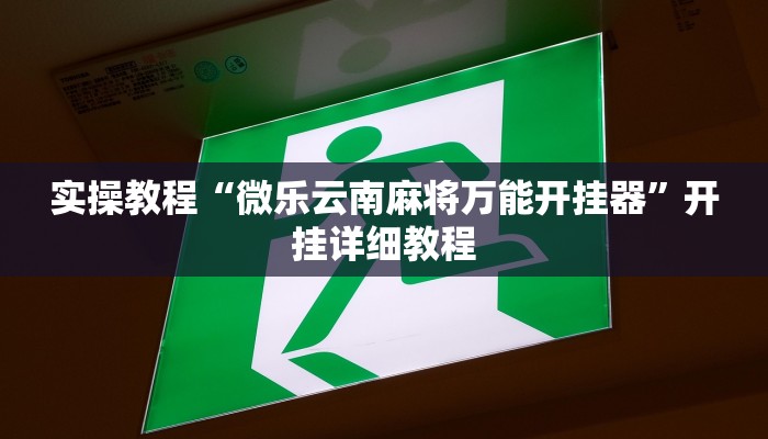 实操教程“微乐云南麻将万能开挂器”开挂详细教程