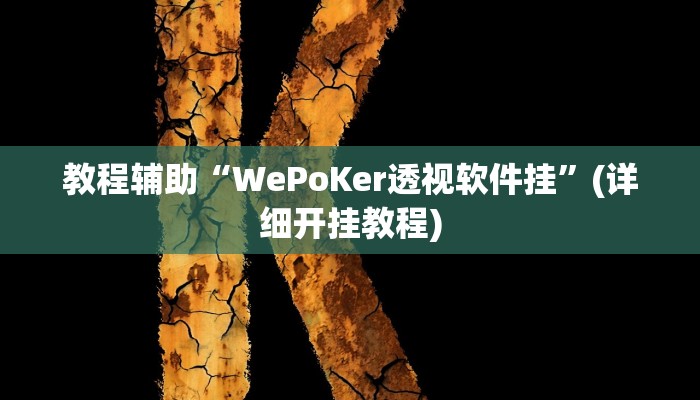 教程辅助“WePoKer透视软件挂”(详细开挂教程)