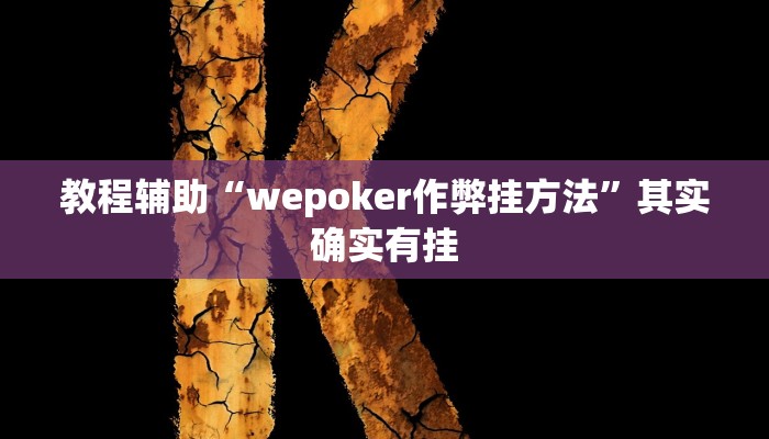 教程辅助“wepoker作弊挂方法”其实确实有挂