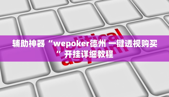 辅助神器“wepoker德州 一键透视购买”开挂详细教程
